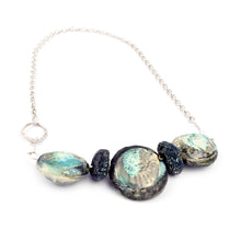 Load image into Gallery viewer, Sea Green Beaded Silver necklace