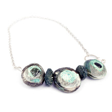 Load image into Gallery viewer, Sea Green Beaded Silver necklace