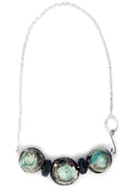 Load image into Gallery viewer, Sea Green Beaded Silver necklace