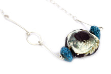 Load image into Gallery viewer, Sea Greeny Shell bead eco-silver necklace