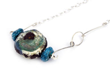 Load image into Gallery viewer, Sea Greeny Shell bead eco-silver necklace
