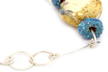 Load image into Gallery viewer, Sandy Shell and Turquoise Bead Silver necklace