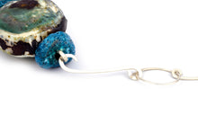 Load image into Gallery viewer, Sea Greeny Shell bead eco-silver necklace