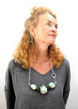 Load image into Gallery viewer, Sea Green Beaded Silver necklace