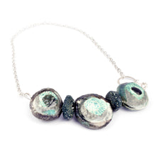 Load image into Gallery viewer, Sea Green Beaded Silver necklace
