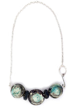 Load image into Gallery viewer, Sea Green Beaded Silver necklace
