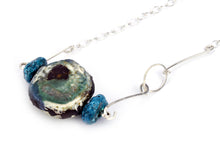 Load image into Gallery viewer, Sea Greeny Shell bead eco-silver necklace
